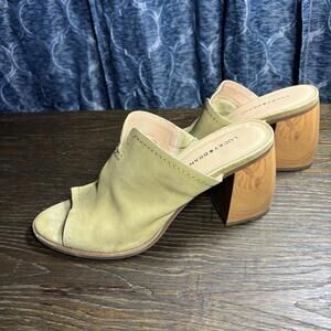 Lucky Brand open toe beige heels leather 8.5